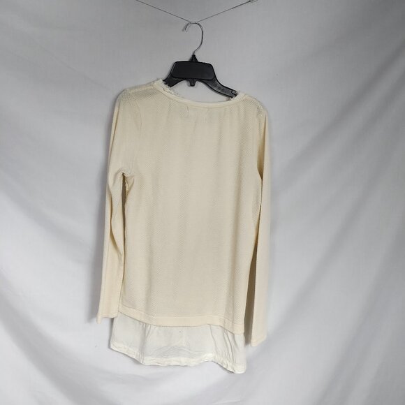 Comme Toi... Women's Cream Lace Long Sleeved Blouse Size S - Picture 8 of 11